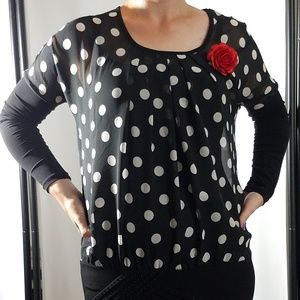 New European Black Polka-Dot Dress